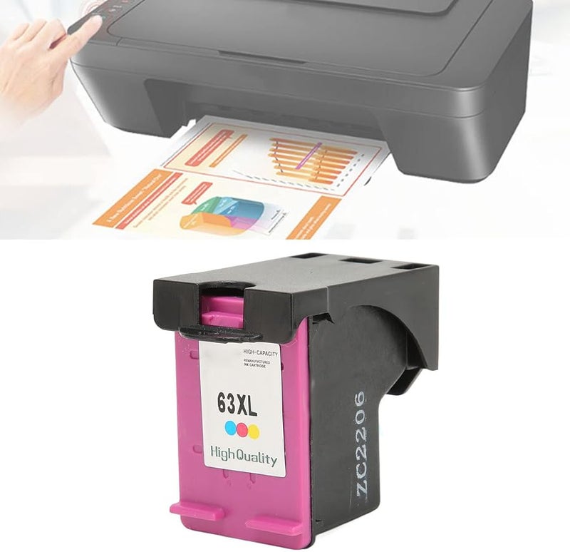 يوسو H 63XLC خرطوشة حبر ملونة من ABS للطابعات النافثة للحبر بديلة لـ HP OfficeJet 4520 4512 4516 4650 3830 5255 Deskjet 3634 3639 - Image 3